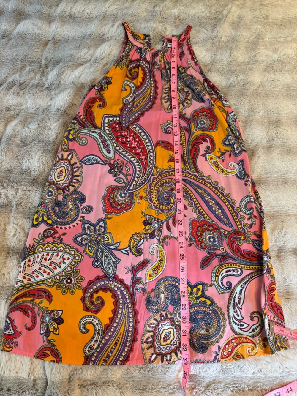 Old Navy Pink and Purple Paisley Halter Dress - Picture 3 of 5